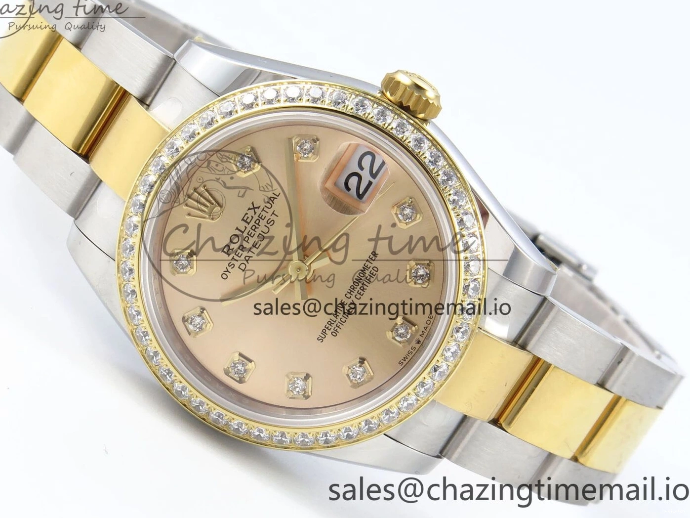 Diamonds Bezel ETA Oyster Best DateJust YG Edition Diamonds 904L 31 1:1 SS on Dial ARF 278383RBR Steel 2688 Bracelet YG 0518